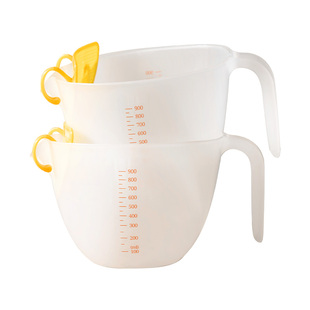 量杯带刻度PP塑料量桶双白刻度奶茶店专用大容量烘焙量筒小计量杯