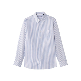 【泡泡纱】金利来2026春夏新款男士休闲衬衫透气条纹衬衫内搭长袖