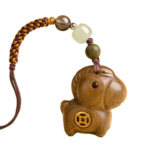 庆祥泰马上有钱绿檀小马手机挂件包挂钥匙扣挂饰本命年生肖马车挂