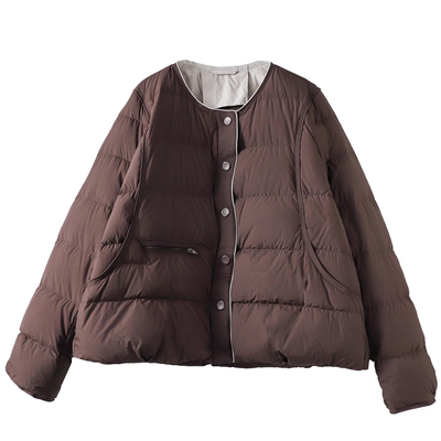 反季圆领轻薄羽绒服女特价清仓