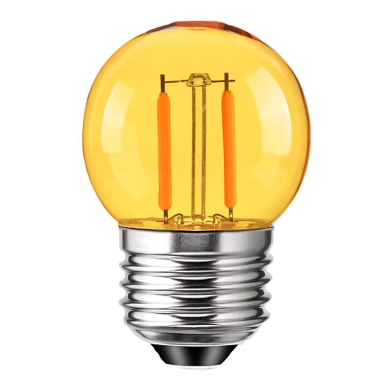 LED爱迪生灯泡灯丝灯G40迷你小灯泡橙色光E27螺口长明灯台灯光源