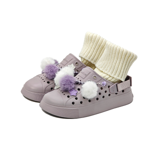 native秋季clog2.0厚底洞洞鞋一脚蹬可外穿时尚DIY