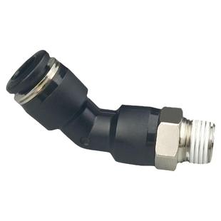 气动快速快插接头PL45度4-M5 6-01 8-02 10-03 12外螺纹气管弯头