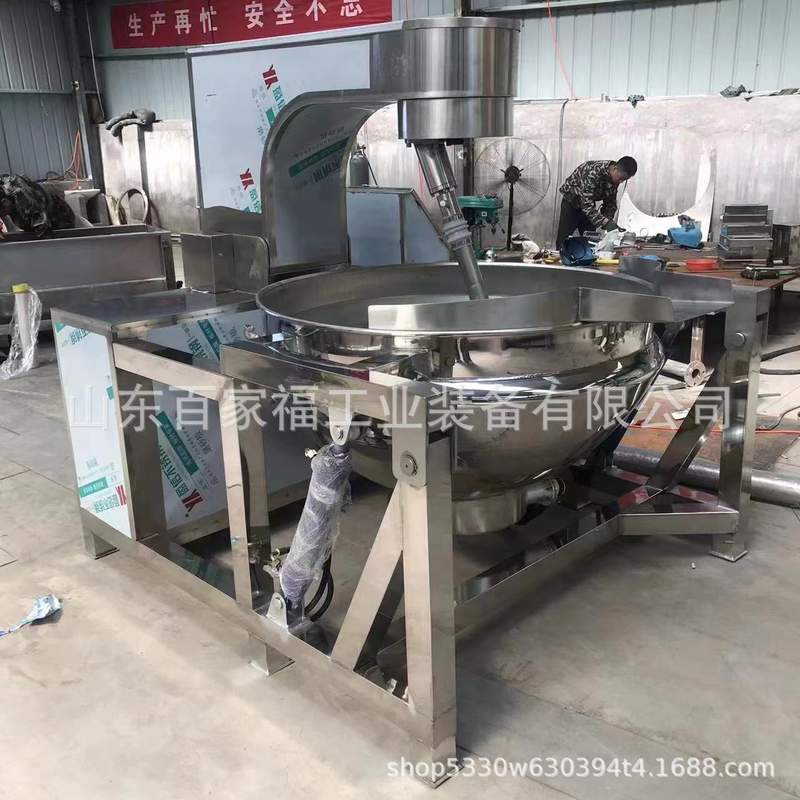 定制大学餐厅燃气炒菜机全自动豆沙月饼馅炒商用不粘行星搅拌炒锅