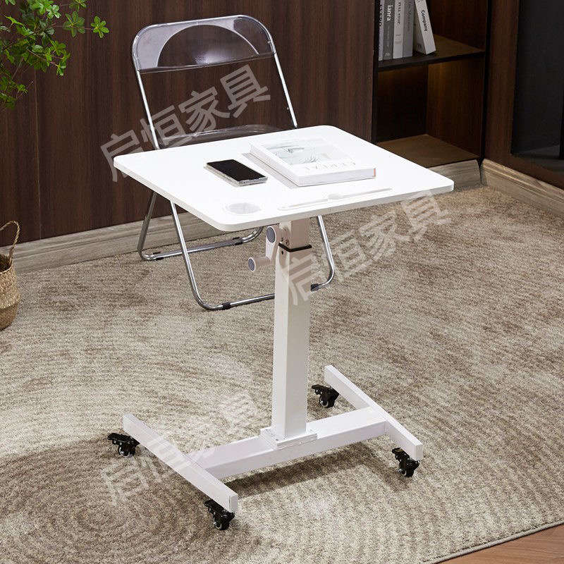 加粗加厚手摇升降桌学习桌办公桌演讲桌餐边桌可移动可升降可站立