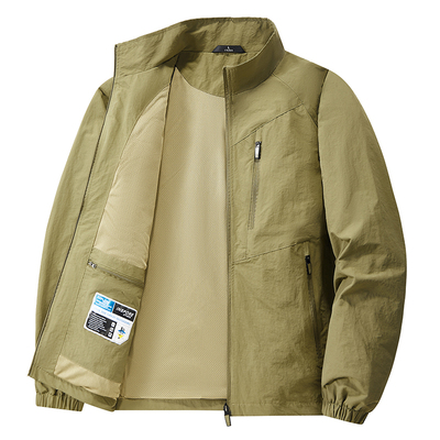 外贸原单2025新款春秋季冲锋衣夹克运动休闲户外连帽大码外套男