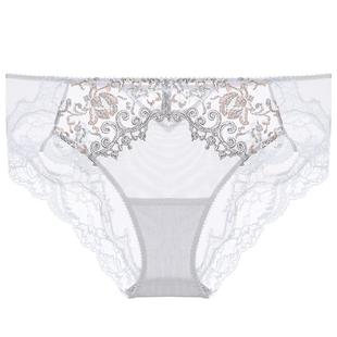 兰卡文高级女士内裤藤蔓刺绣蕾丝性感挚爱red中腰三角裤LC22PN1