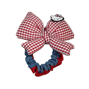 儿童新款KT猫蝴蝶结发圈小女孩扎高马尾发绳女童可爱皮筋红色头绳