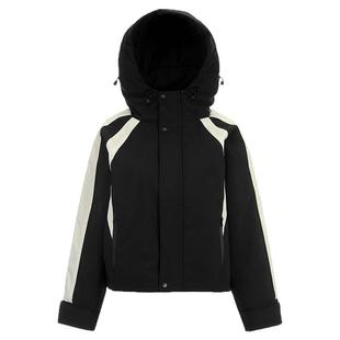 Outlets专柜撤柜正品 OY冬装2025新款撞色拼接白鹅绒保暖鹅绒服女