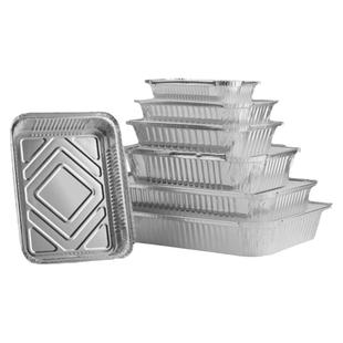 肯麦多小龙虾烤鱼专用锡纸盒烧烤盘打包餐盒带盖长方形加厚铝箔盒