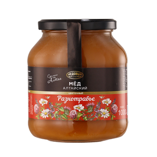 俄罗斯进口蜂蜜高山森林针叶林百花蜜当归克琳娜牌荞麦蜜1000g/瓶
