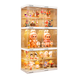 手办展示柜盲盒收纳全透明积木适用乐高玩具模型家用陈列落地架子