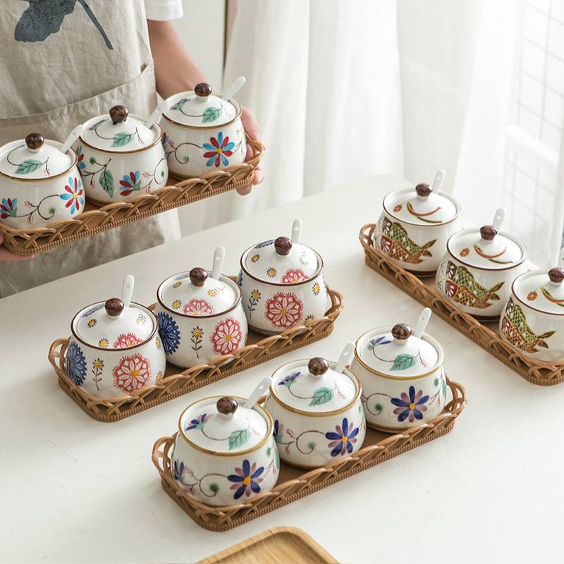 日式猪油罐调味罐调料调料盒罐陶瓷罐味精陶瓷盐罐油罐荤调料