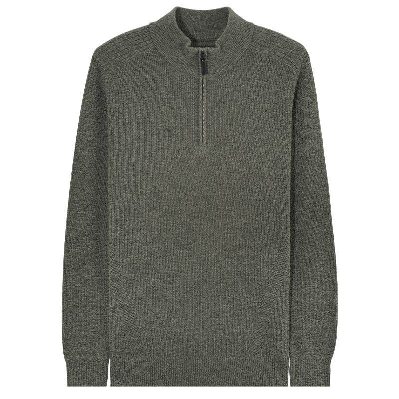 Mind Bridge【山羊绒】男士纯色半拉链毛衣2025年冬半高领羊毛衫