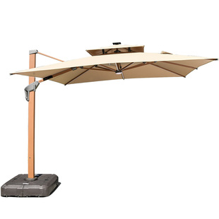 莫家户外遮阳伞太阳伞庭院伞花园别墅带灯太阳能 露台花园罗马伞