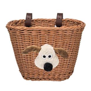 Tooquv儿童自行车车筐玩偶卡通车篮童车编织前车筐篓单车遛娃神器