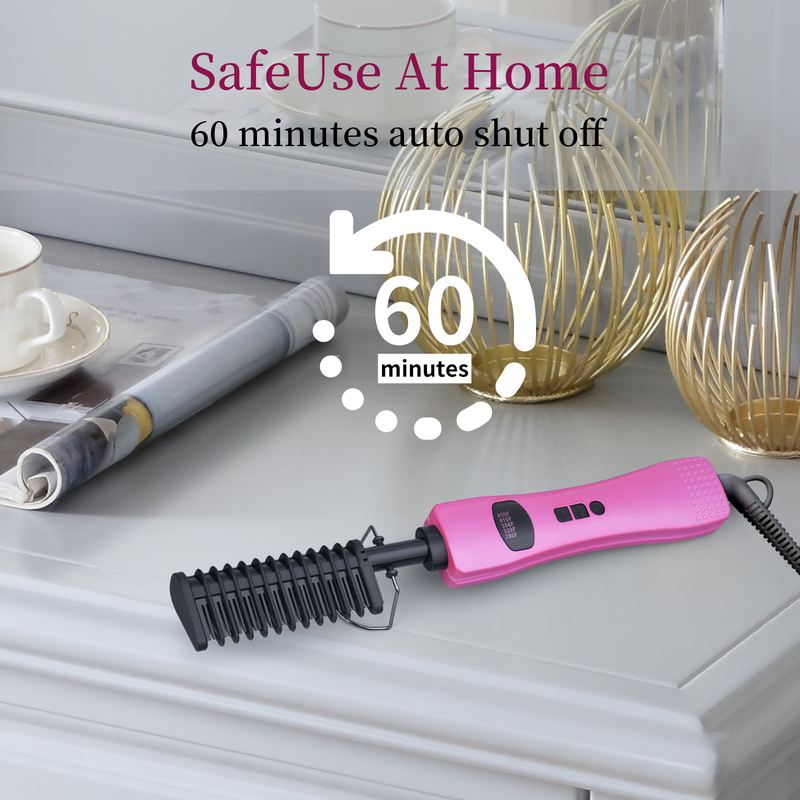 跨境直卷发梳刘海液晶梳子家用梳卷发发两用铜造型电热多功能棒直