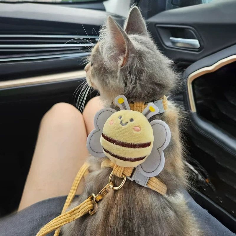 一斤小体犬牵引绳猫咪防挣脱防脱遛狗遛猫外出专用可调节工字型胸