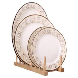 唐山骨瓷餐具大圆国风盘子鱼盘菜盘深盘汤盘碟子陶瓷流金岁月