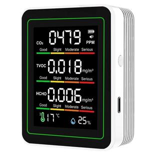 5合1甲醛CO2二氧化碳TVOC室内外温湿度计新房装修空气质量检测仪