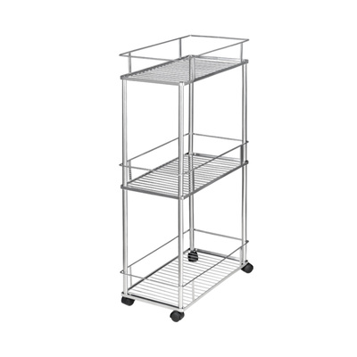 304不锈钢底部带滑轮夹缝置物架