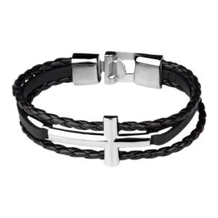 thomas sabo十字架手链男士个性简约百搭编织皮革情侣款手环饰品