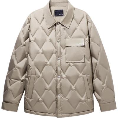 【衬衫式】GXG男装 pu袋盖休闲轻薄羽绒服男保暖外套 24冬季品