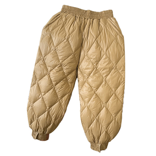 反季儿童装羽绒丝裤男童冬季加厚防水新款宝宝内胆女童裤子外穿