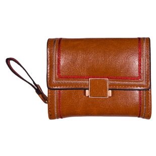 小众复古油蜡皮多卡位风琴卡包钱包女短款一体包高端精致三折零钱