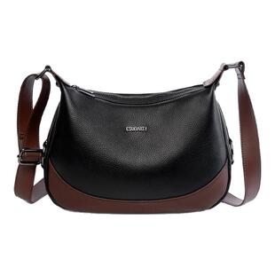 真皮斜挎包女款2026新款软皮大容量包包宽肩带中年妈妈女士单肩包