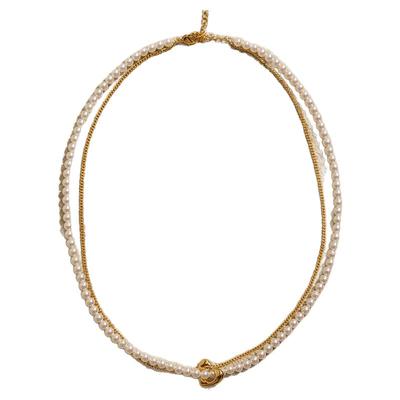 爱心双层项链WEARRING人造珍珠