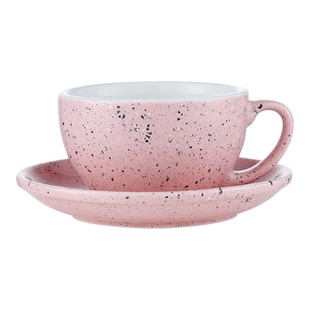 Bincoo点墨咖啡杯碟套装专业拉花咖啡杯拿铁杯卡布奇诺杯子陶瓷杯