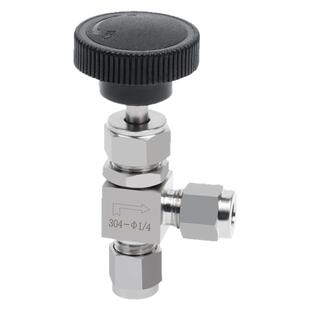 304不锈钢直角卡套针型阀90度直角型卡套调节微调流量调节截止阀