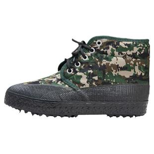 3537冬季解放鞋男女加绒棉鞋工地高帮迷彩胶鞋加厚保暖防滑劳保鞋