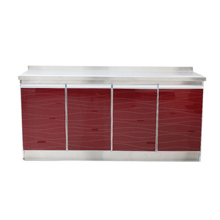 厨房不锈钢整体橱柜定制厨房简易经济型家用碗橱柜灶台柜厨柜一体