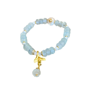 天然石水晶彩色串珠手链女多巴胺叠戴民族风长款设计三圈手串手饰