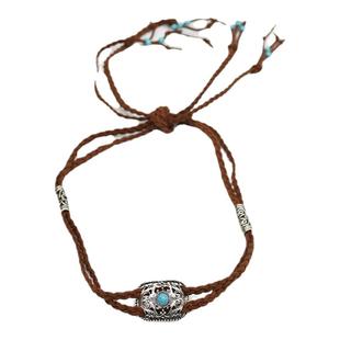 复古少年感民族风抹额藏族绑绳额链异族男女写真额前发带旅拍发绳