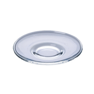 加厚透明玻璃接水盘 茶盘茶碟杯托小托盘 耐热玻璃茶杯配件小碟子