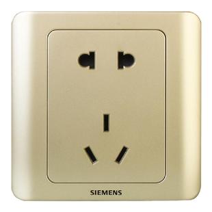 西门子开关插座远景金棕五孔USB二三插带一开墙壁空调面板香槟金