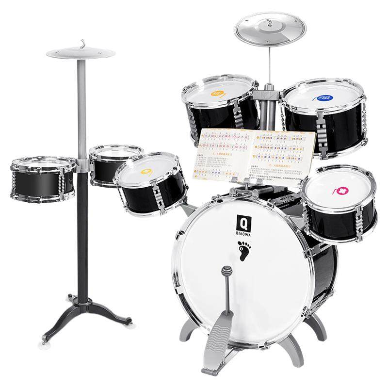 俏娃儿童架子鼓爵士鼓初学者敲打鼓宝宝益智玩具男小孩家用3-6岁1