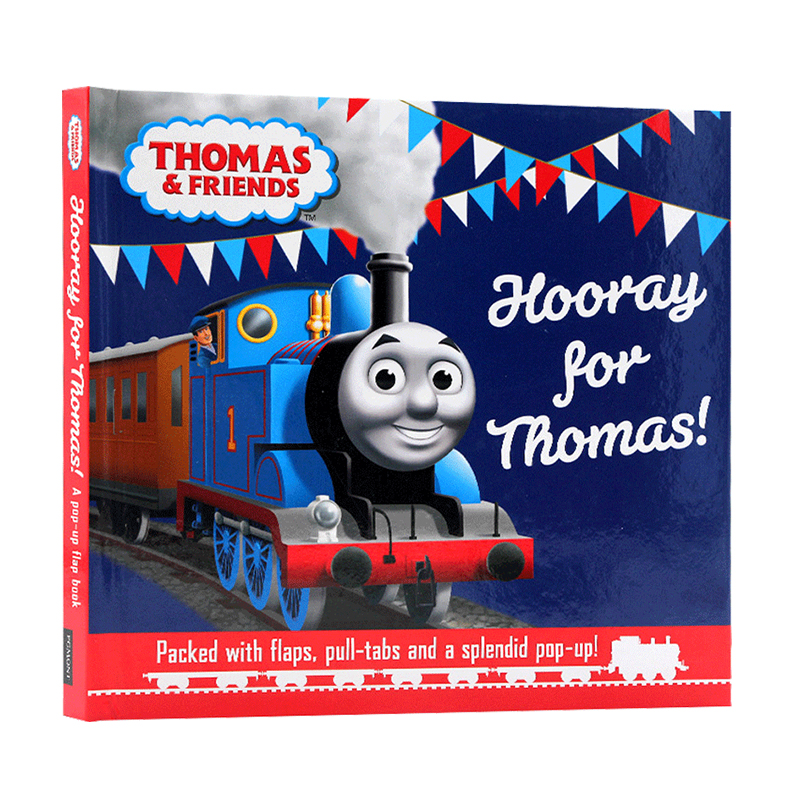 英文原版绘本Thomas and Friends托马斯和他的朋友们系列Hooray For Thomas托马斯万岁幼儿童英语启蒙亲子共读精装纸板翻翻书