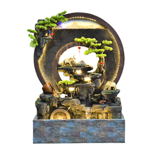 客厅庭院水幕墙假山流水摆件循环水喷泉屏风阳台花园装饰鱼池布景