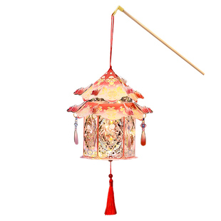 2026新款过新年灯笼手工diy材料幼儿园儿童手提兔子花灯元宵宫灯