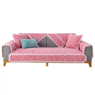 2025新款沙发垫冬季毛绒加厚防滑坐垫简约现代直排沙发套罩盖布巾