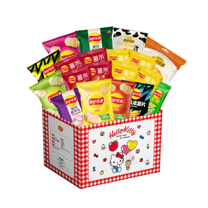 乐事 Hello Kitty礼盒三丽鸥办公室休闲小吃零食送女友礼物薯片