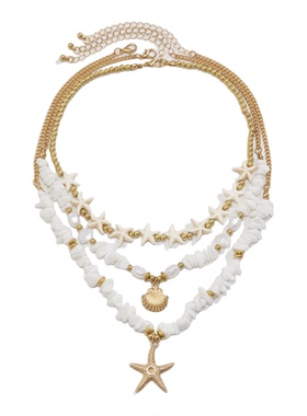 小众复古个性海星项链巴洛克贝壳