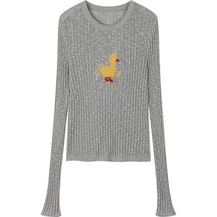 UOOYAA/乌丫2025春季新款“I”鸭套头毛衫