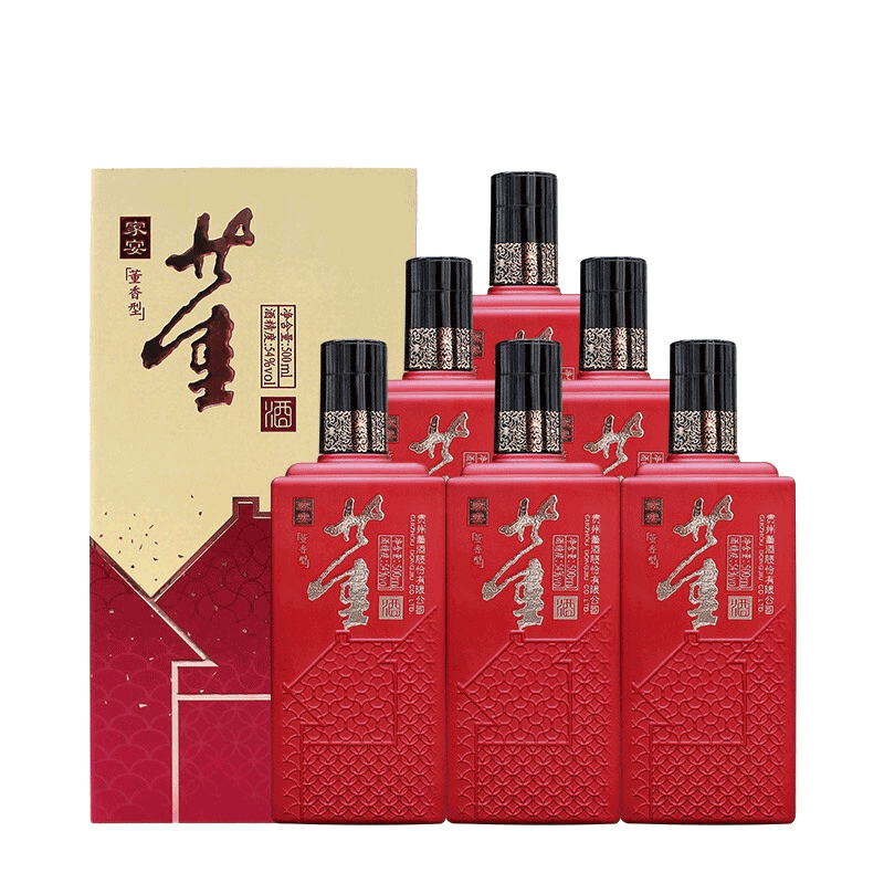 【買1贈(zèng)1】董酒家宴新版董香型高度白酒54度500ml*6瓶整箱紅喜酒