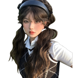 哼唧假发女长发全头套式羊毛卷假发长卷发Lolita自然逼真长卷发