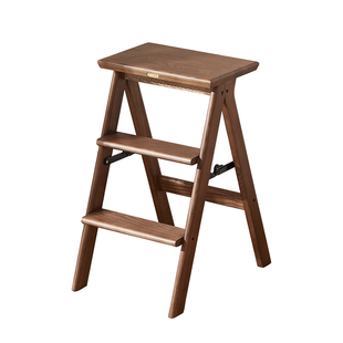 实木梯凳家用可折叠台阶加厚三步梯两用登高换鞋凳高板凳子爬梯子